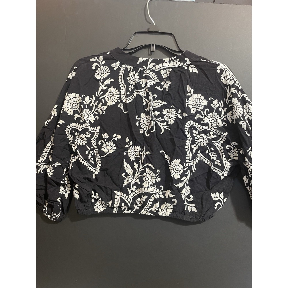 NAF‎ NAF Women's Cropped black white floral size 1 - Picture 4 of 6